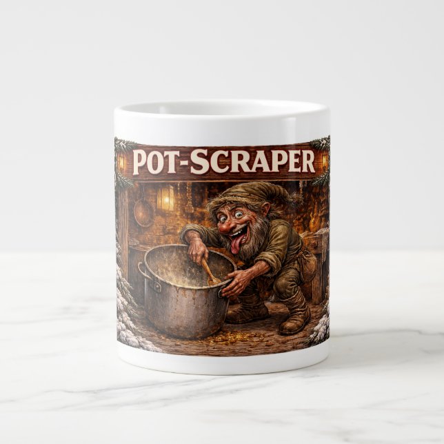Pot Scraper Icelandic Yule Lad  Large Coffee Mug (Front)
