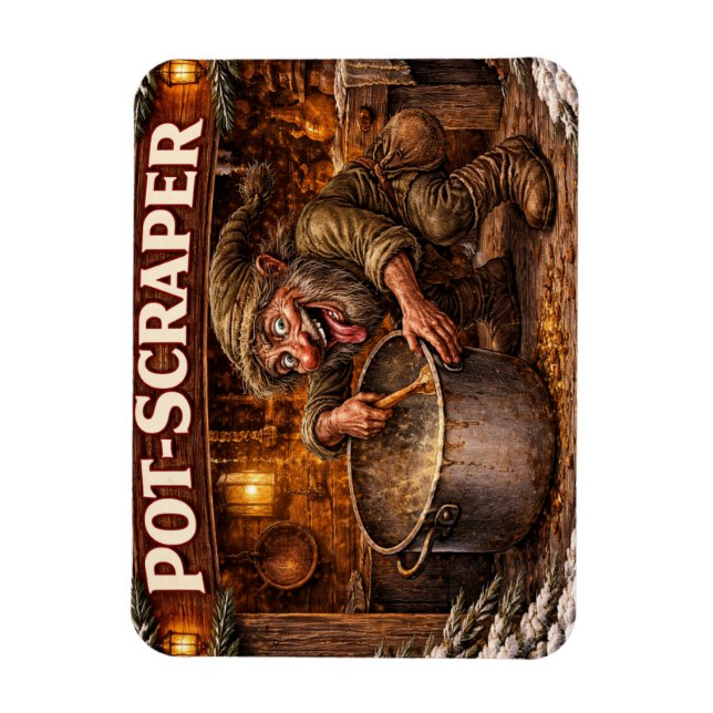 Pot Scraper Icelandic Yule Lad  Magnet (Vertical)