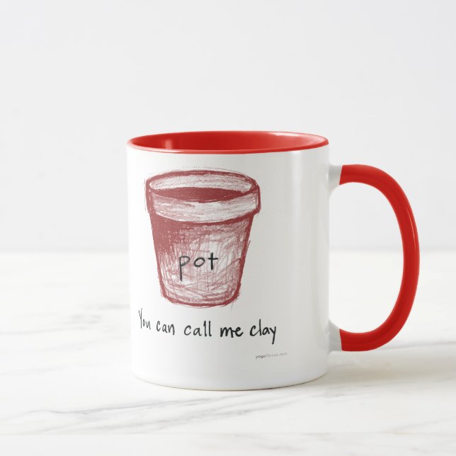 Pot: "You can call me clay." Vedanta mug, right Mug (Right)