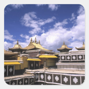 Potala Palace inside with steeples at the home Square Sticker