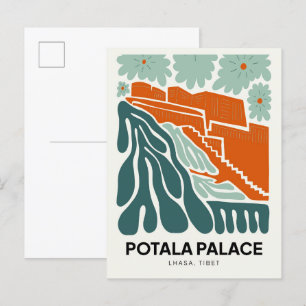Potala Palace Lhasa Tibet abstract travel floral Postcard