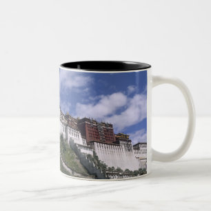 Potala Palace on mountain the home of the Dalai Two-Tone Coffee Mug