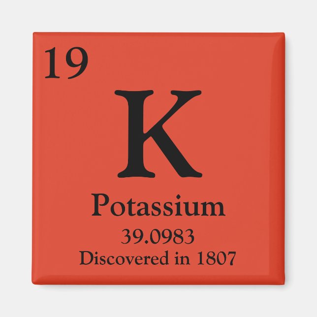 Potassium Periodic Table Magnet (Front)