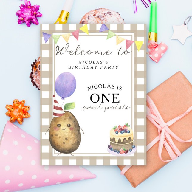 Potato 1st Birthday Party Welcome Poster (Creator Uploaded)