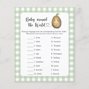 Potato Baby shower - baby around the world game
