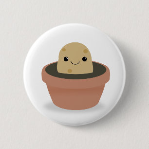 Potato Character 6 Cm Round Badge