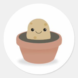 Potato Character Classic Round Sticker