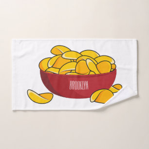 Potato chip cartoon illustration bath towel set