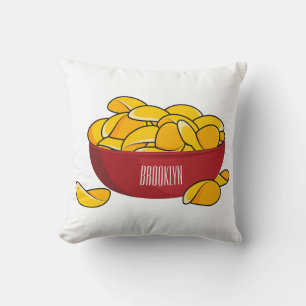 Potato chip cartoon illustration  cushion