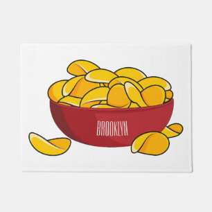 Potato chip cartoon illustration doormat