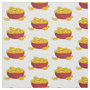 Potato chip cartoon illustration  fabric