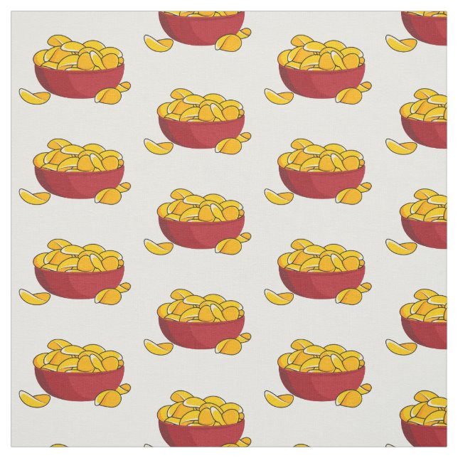 Potato chip cartoon illustration  fabric (Swatch)