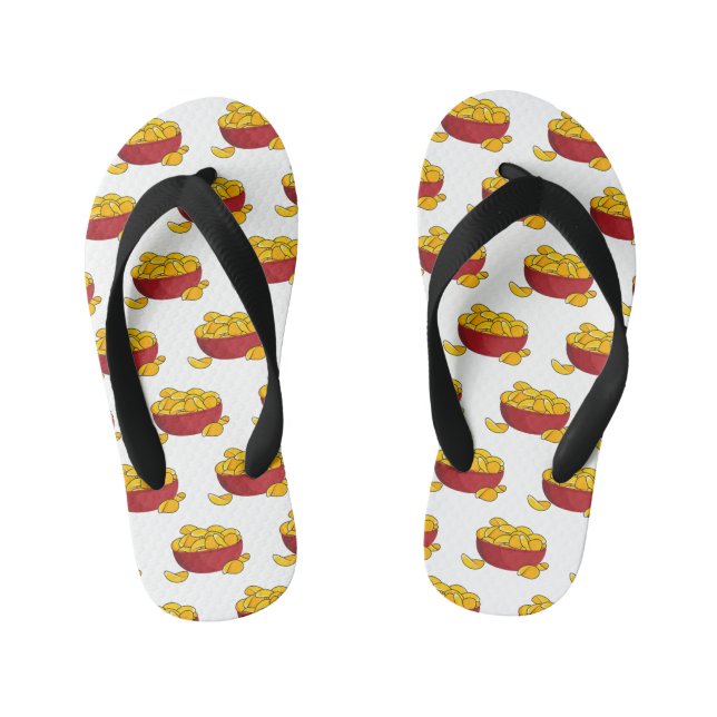 Potato chip cartoon illustration  kid's thongs (Footbed)