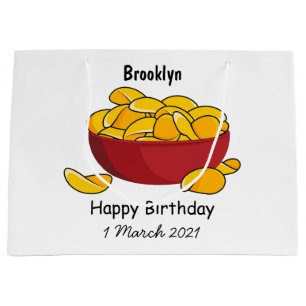 Potato chip cartoon illustration large gift bag