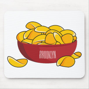 Potato chip cartoon illustration mouse pad