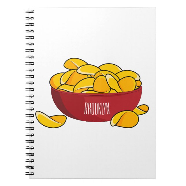 Potato chip cartoon illustration  notebook (Front)