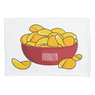 Potato chip cartoon illustration  pillowcase