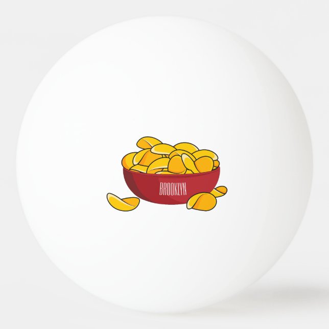 Potato chip cartoon illustration  ping pong ball (Front)
