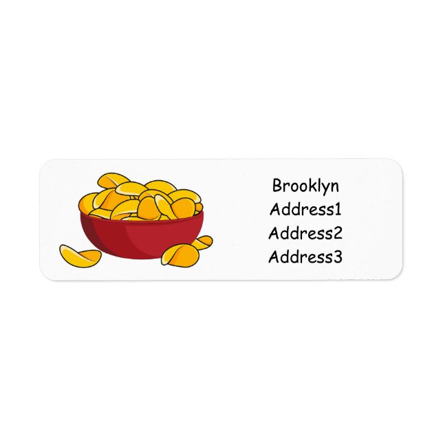Potato chip cartoon illustration return address label (Front)