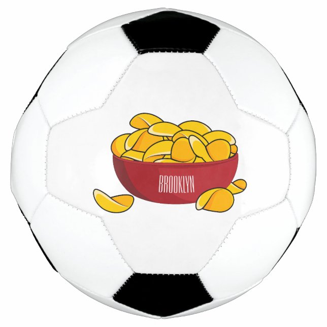 Potato chip cartoon illustration  soccer ball (Front)