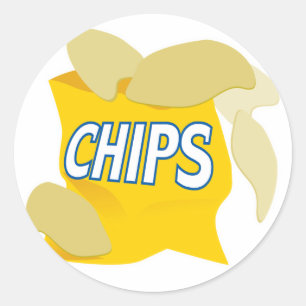 potato chips classic round sticker