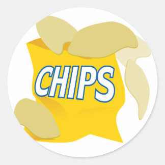 potato chips classic round sticker