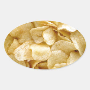Potato chips junk food gifts oval sticker