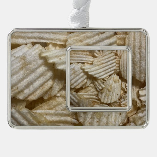 Potato Chips Silver Plated Framed Ornament (Front)