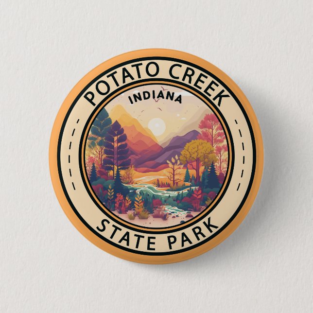 Potato Creek State Park Indiana Emblem 6 Cm Round Badge (Front)