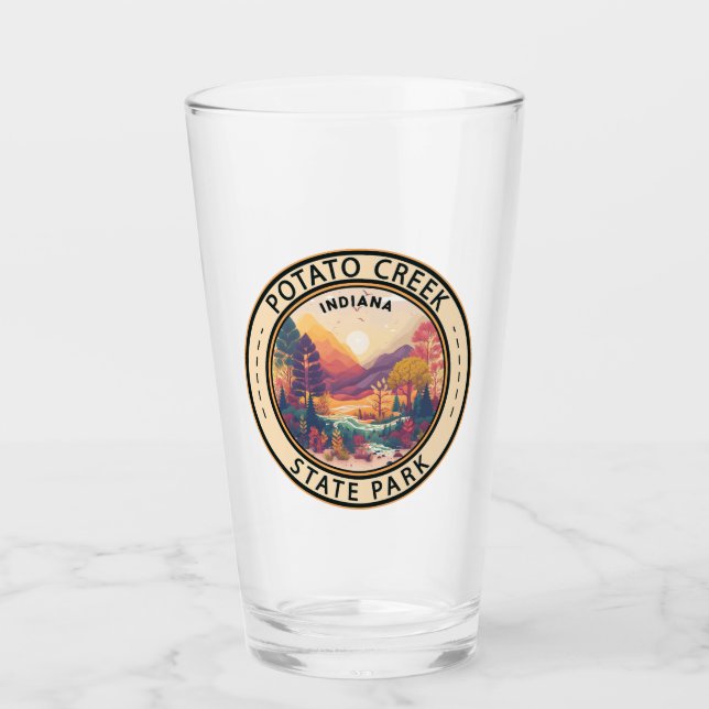 Potato Creek State Park Indiana Emblem Glass (Front)