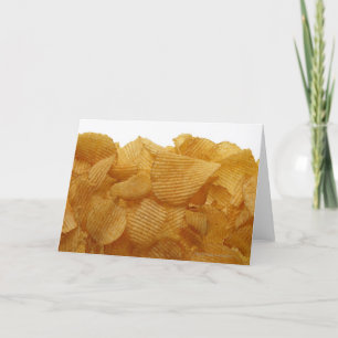 Potato crisps on white background, DFF image Card
