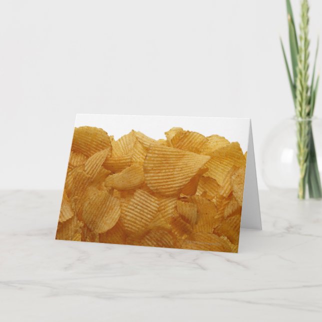 Potato crisps on white background, DFF image Card (Front)