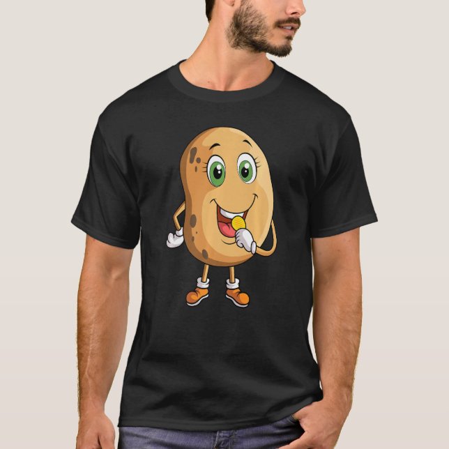 Potato Eating Potato Chips T-Shirt (Front)