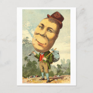 Potato-Faced Man Vintage Oddity Postcard