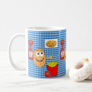 Potato, French Fries, Ketchup Plaid Mug