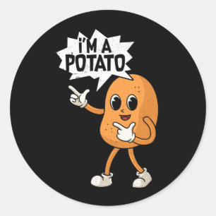 Potato Halloween Costume Kawaii Style Smiling I'm  Classic Round Sticker