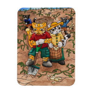 Potato Harvest Cats Magnet