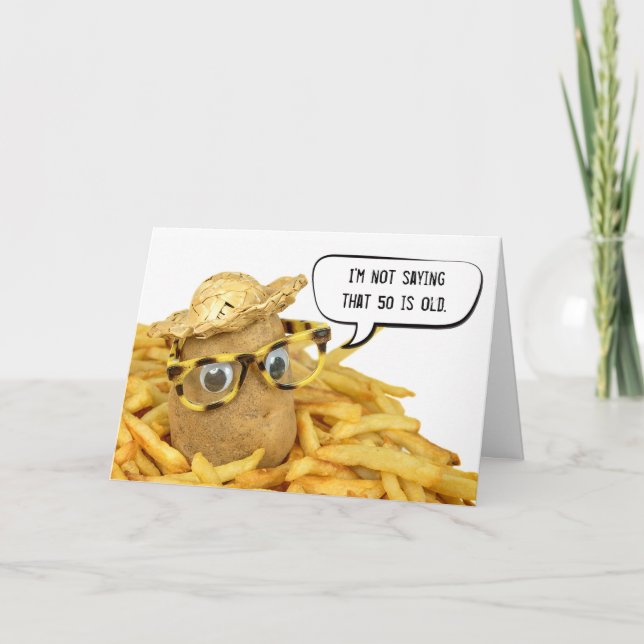 Potato In French Fries 50th Birthday Card (Front)