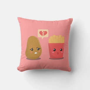 Potato is Heart Broken over French Fries Cushion