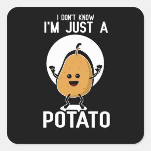 Potato Lover, Addict , french fries Square Sticker