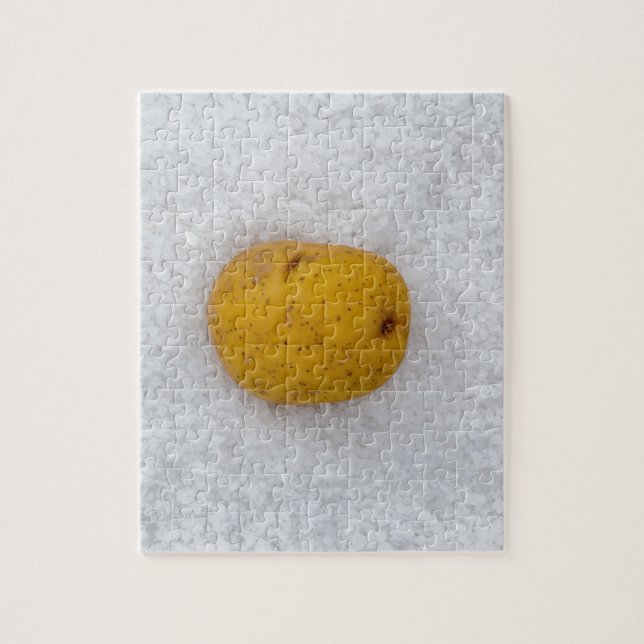 Potato macro as background with salt jigsaw puzzle (Vertical)