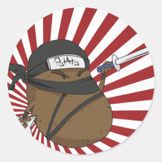 Potato Ninja Classic Round Sticker