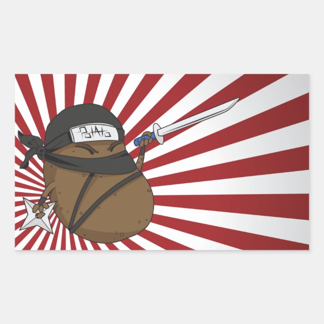 Potato Ninja Rectangular Sticker (Front)