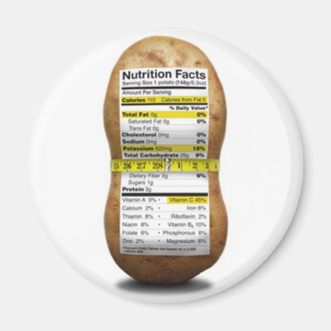 Potato Nutritional Facts Magnet (Front)