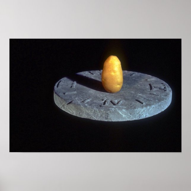 Potato on ancient sundial poster (Front)