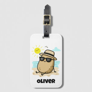 Potato On The Beach Summer Vibes Luggage Tag