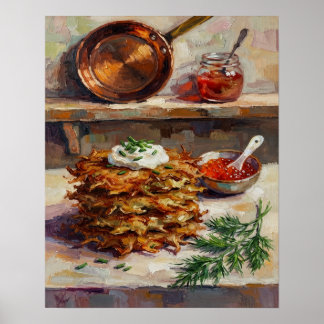 Potato Pancakes Kitchen Still Life Poster
