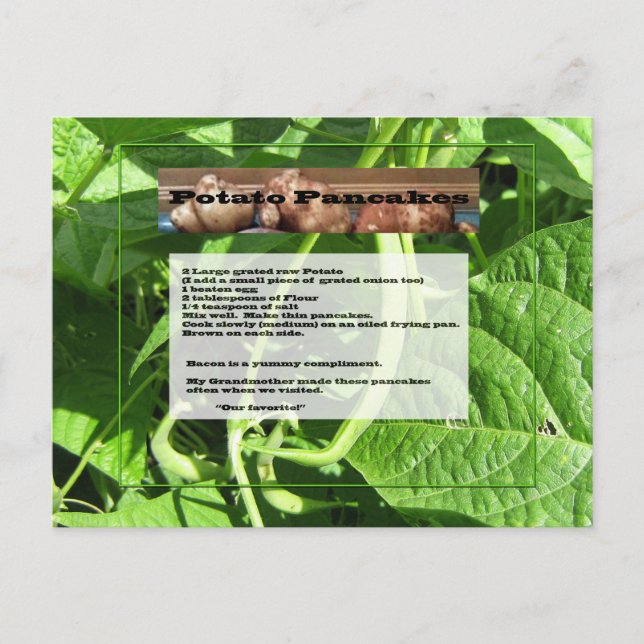 Potato Pancakes Recipe Postcard (Front)