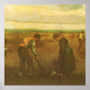 Potato Planting by Vincent van Gogh, Vintage Art Poster