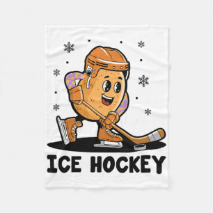Potato Playing Ice Hockey Player Sports Athlete Ga Fleece Blanket